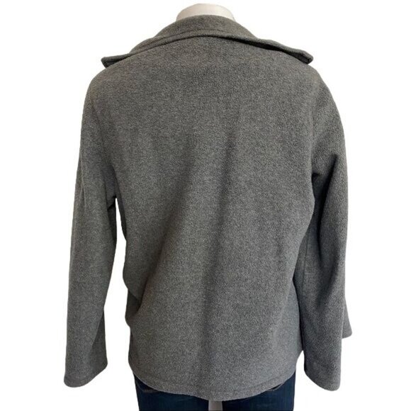 Croft & Barrow Embroidered Snowflake Grey Zip up Fleece Sweatshirt Size M - Picture 8 of 10